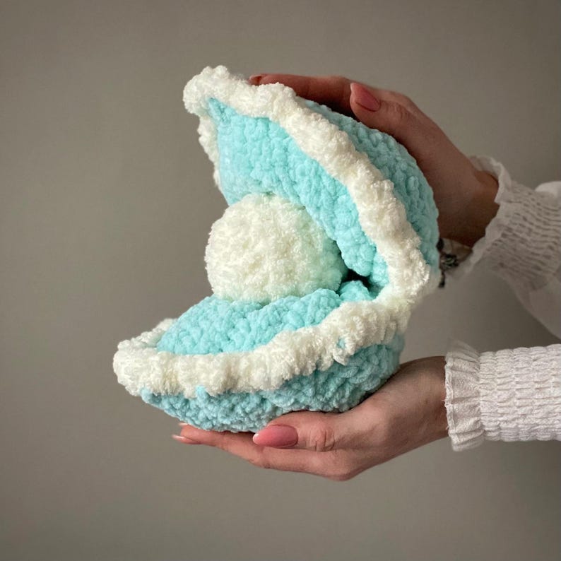 Crochet Clam Pattern Crochet Clam Plush Pattern PDF. Sea Shell With Pearl Amigurumi. Ocean ...
