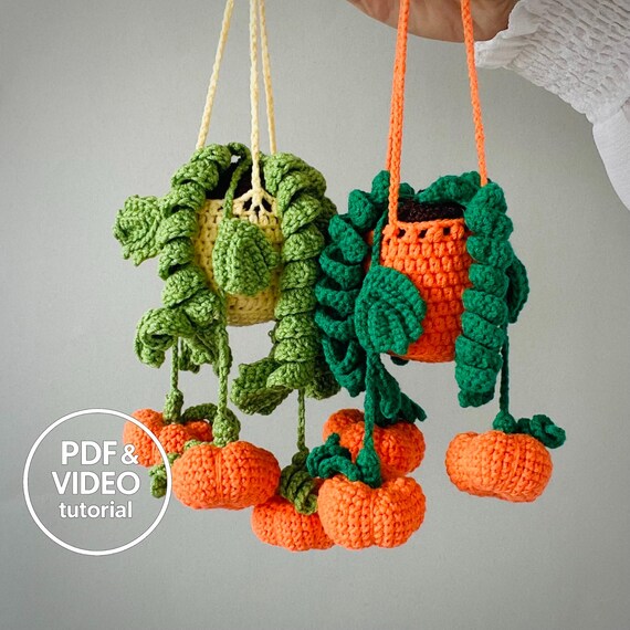 Crochet Hanging Pumpkin Pattern PDF. Fall Kitchen Decor. Cozy Autumn Home Decor