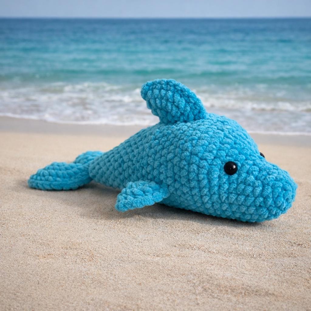 イルカの編み図（PDF）。DIYあみぐるみ。海の生き物のぬいぐるみ