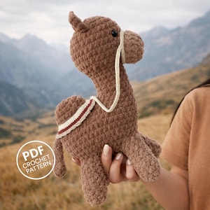 Camel Crochet Pattern PDF. Plush Amigurumi Safari Animal