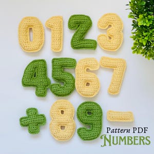 Numeri modello uncinetto PDF. 0-9 numeri fatti a mano all'uncinetto 10 pezzi. Numeri in cotone. Numeri piccoli. Tutorial modello USA