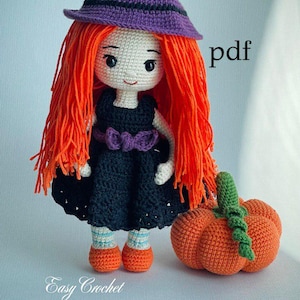 Witch & Pumpkin Crochet Pattern: Halloween Amigurumi DIY (PDF Download)