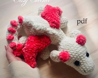 Dragon Crochet Pattern: Plush Toy DIY. Stuffed Decor (PDF Download)