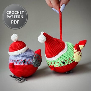 Crochet Christmas Bird Amigurumi Pattern: DIY Holiday Decor (PDF Pattern)