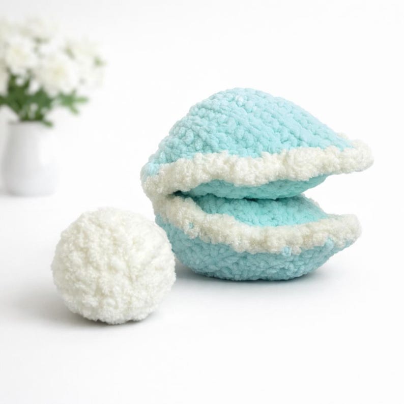Crochet Pattern Razer Clam Pattern Crochet Clam Plush Pattern PDF. Sea Shell With Pearl Amigurumi. Ocean ...