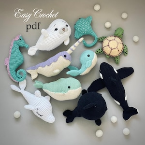 Crochet Ocean Animals Pattern: Amigurumi Toy Set (PDF Pattern