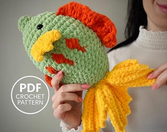 Big Fish Crochet Pattern: Amigurumi Plush Toy (PDF Pattern)