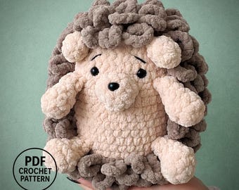 Realistic Hedgehog Crochet Pattern. Plush Stuffed Animal PDF. Large Amigurumi Toy Tutorial