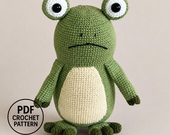 Frog Crochet Pattern PDF. Amigurumi Toad Toy. Stuffed Animal Tutorial. Plush Doll. Beginner Friendly Project. Woodland Nursery Decor