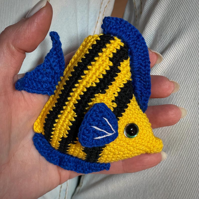 Striped Angelfish Crochet Pattern. Tropical Reef Fish Amigurumi PDF ...