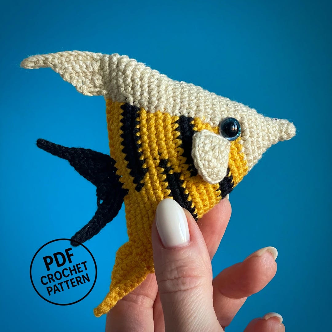 Printable Angel Fish Pattern Golden Angelfish Crochet Pattern. Ocean Fish Amigurumi PDF. Easy ...