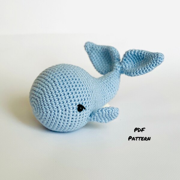 WHALE crochet PATTERN, Crochet patterns toys, Ocean them, Amigurumi Whale, Ocean animals Pattern