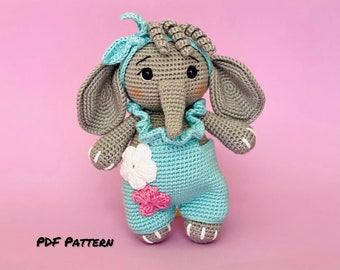 Elephant Crochet PATTERN pdf - DIY Crochet Africa Animal Amigurumi Tutorial  - Crochet Pattern Toy - Toy Making DIY