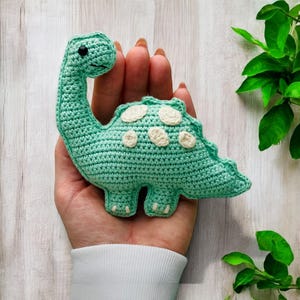 Dinosaure Au Crochet émotionnel - Taille 12x10x8 Cm - Laine Douce - Avec Carte Inspirante - Cadeau Réconfort, Soutien Pour Ami, Famille