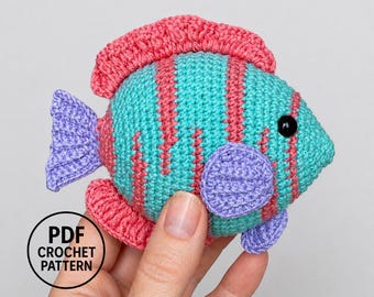 Discus Fish Crochet Pattern PDF. Tropical Aquarium Amigurumi. Reef Toy Tutorial. Ocean Decor. English Instructions