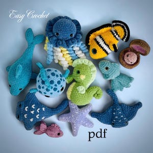 Ocean Animals Crochet Pattern: 11-in-1 Amigurumi Toy (PDF Pattern)
