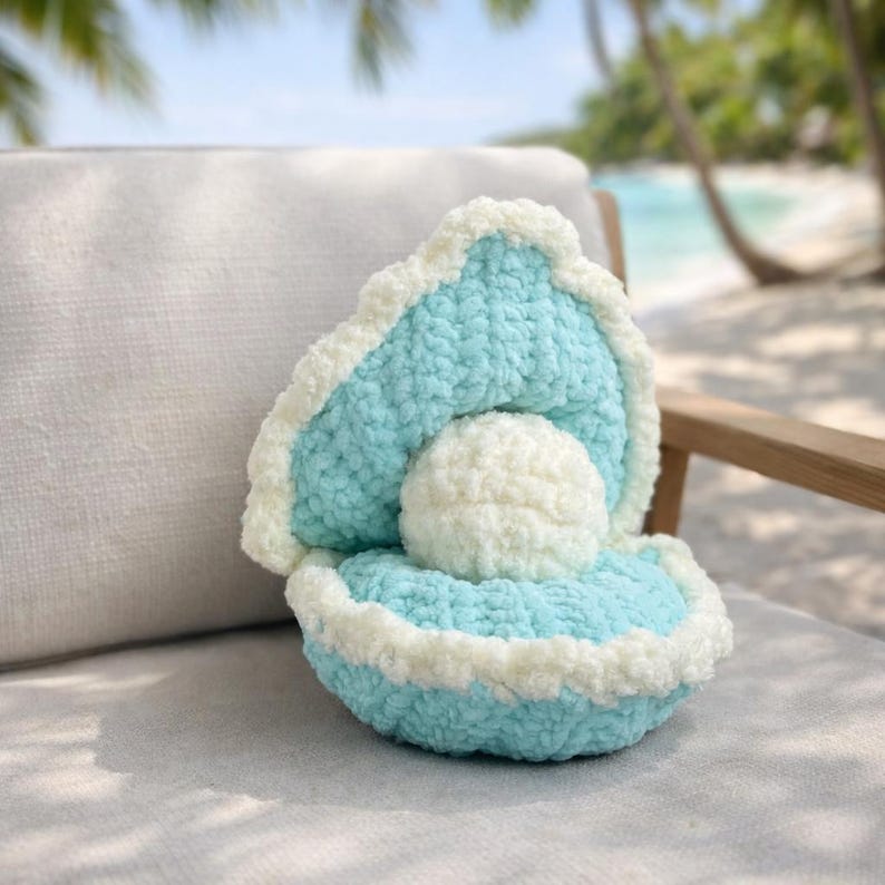Crochet Clam Plush Pattern PDF. Sea Shell With Pearl Amigurumi. Ocean ...