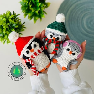 Penguin Crochet Pattern PDF. Penguin Christmas Pattern. DIY Penguin Decorations. Christmas Craft. Penguin Amigurumi. US Pattern Tutorial