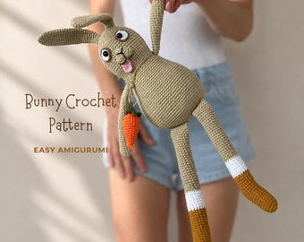 Easy Bunny Crochet Pattern PDF. Beginner Amigurumi Toy. Woodland Animals. Scandinavian Style Rabbit