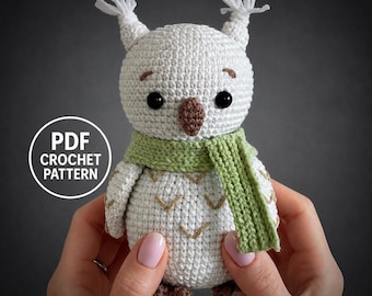 Christmas Owl Crochet Pattern. Winter Owl Amigurumi Pattern. Woodland Christmas Decor. PDF Crochet Tutorial