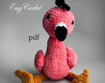 Flamingo Crochet Pattern PDF. DIY Plush Toys. Animal Patterns. Amigurumi Toys. Easy Crochet Patterns. English Terms