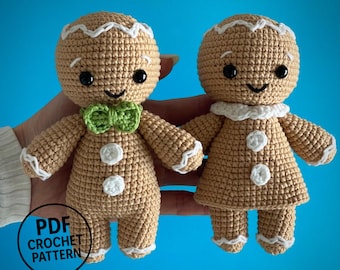 Christmas Couple Crochet Pattern. Gingerbread Family Set. Matching Cookie Dolls. Holiday Ornament Bundle PDF