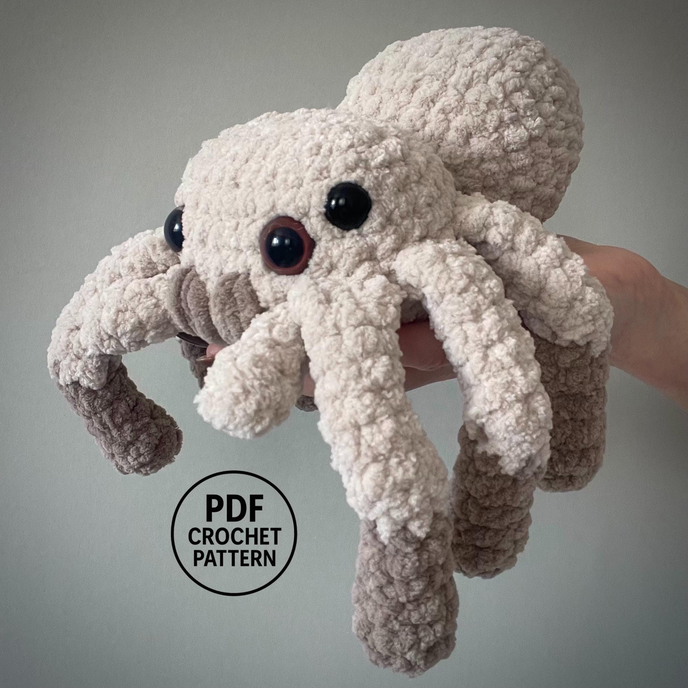 蜘蛛 あみぐるみ ハンドメイド リアルなクモのかぎ針編みパターン（PDF）。ぬいぐるみの作り方