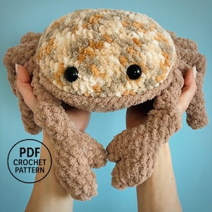 Patrón de cangrejo a crochet en PDF. Animal marino amigurumi. Grandes juguetes de peluche.