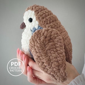Sparrow Plush Crochet Pattern PDF. DIY Amigurumi Bird. Soft Minimalist Bird Toy