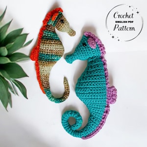 Seepferdchen Häkelanleitung, Meerestiere Häkelanleitung, DIY Amigurumi Seepferdchen, PDF, Häkelanleitung für Baby-Dusche-Geschenk