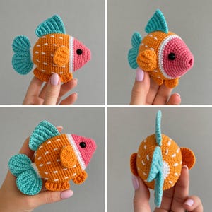 10-i-1-virkmönster för akvarier i PDF-format. 10-i-1-amigurumi med havsdjur. Fisk, mussla, sjöstjärna, snigel, sjögräs bild 5