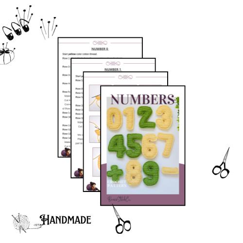 Numbers Crochet Pattern PDF: Soft Number Set DIY. Counting Toys Crochet ...