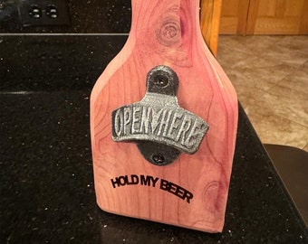 Bottle Opener Personalized Gift Aromatic Natural Cedar Personalized Engraving Gift