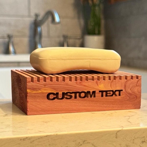 Soap Dish, Aromatic Cedar Soap Dish Holder Wooden Handmade For bath, kitchen, Soap Dish 100% Natural Wood, Personalized, No Stain/Varnish