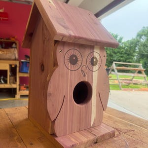 Cedar Owl House, Owl Nesting Box, Handmade Wooden Owl Box, Screech Owl House, Barred Owl Nesting Box, Wildlife Birdhouse, Owl Shelter