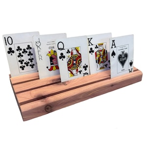 Playing Card Holder, Aromatic Cedar Wood Card Holder , Wooden card Holder gift image 2