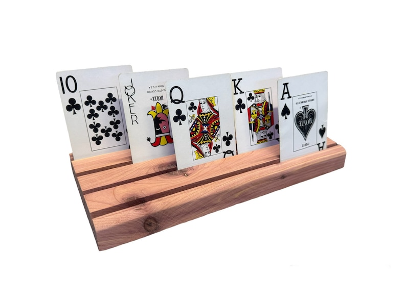 Playing Card Holder, Aromatic Cedar Wood Card Holder , Wooden card Holder gift image 2