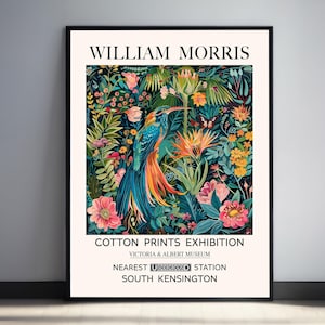 William Morris Print Bird Printable Tropical Flower Print Vibrant Woodland Forest Wall Art Wildlife Poster Botanical Print Bird Lovers Wall