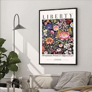 Liberty London Hibiscus Print: Vintage Botanical Wall Art