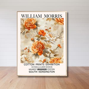 Peonies William Morris Print Orange Flowers Vintage Art Victorian Classical Home Decor British Impressionist Artist Print Morris Style Decor