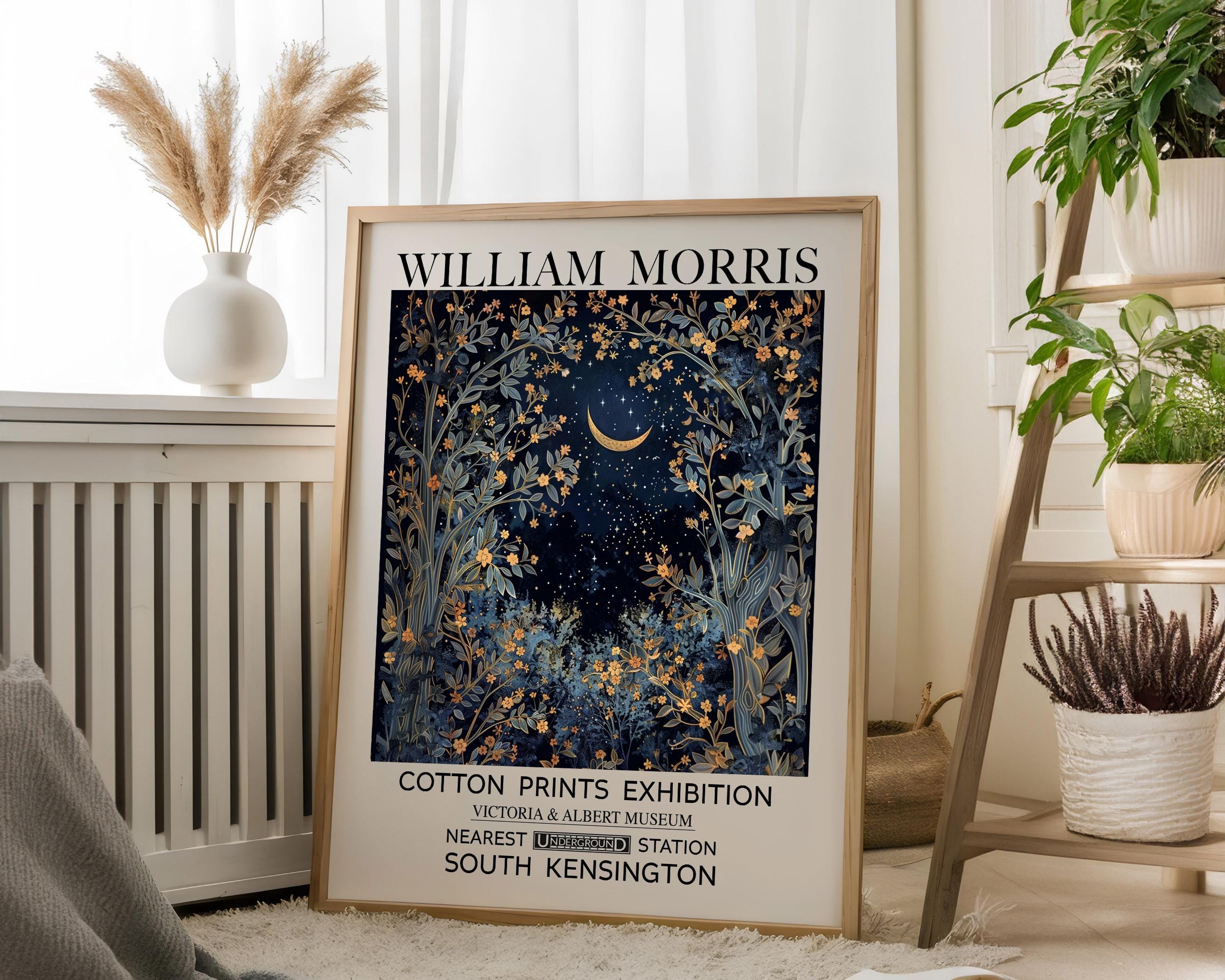 William Morris Moon Print Vintage Golden Décor Celestial Art Moon Sun ...
