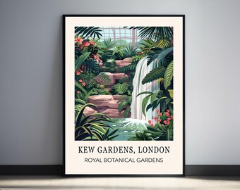 Póster de jardín de Londres con impresión de Kew Gardens, arte mural botánico vintage, regalo de inauguración de la casa