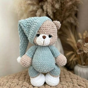 Virkmönster Nallebjörn i Pyjamas - PDF-schema + 2 Mystiska Bonusgåvor Inkluderade