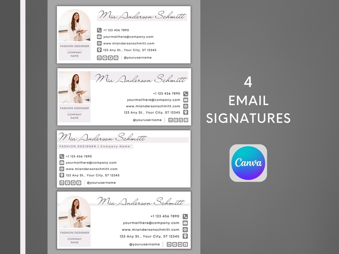 Email Signature Template for Gmail and Others Modern Minimal - Etsy