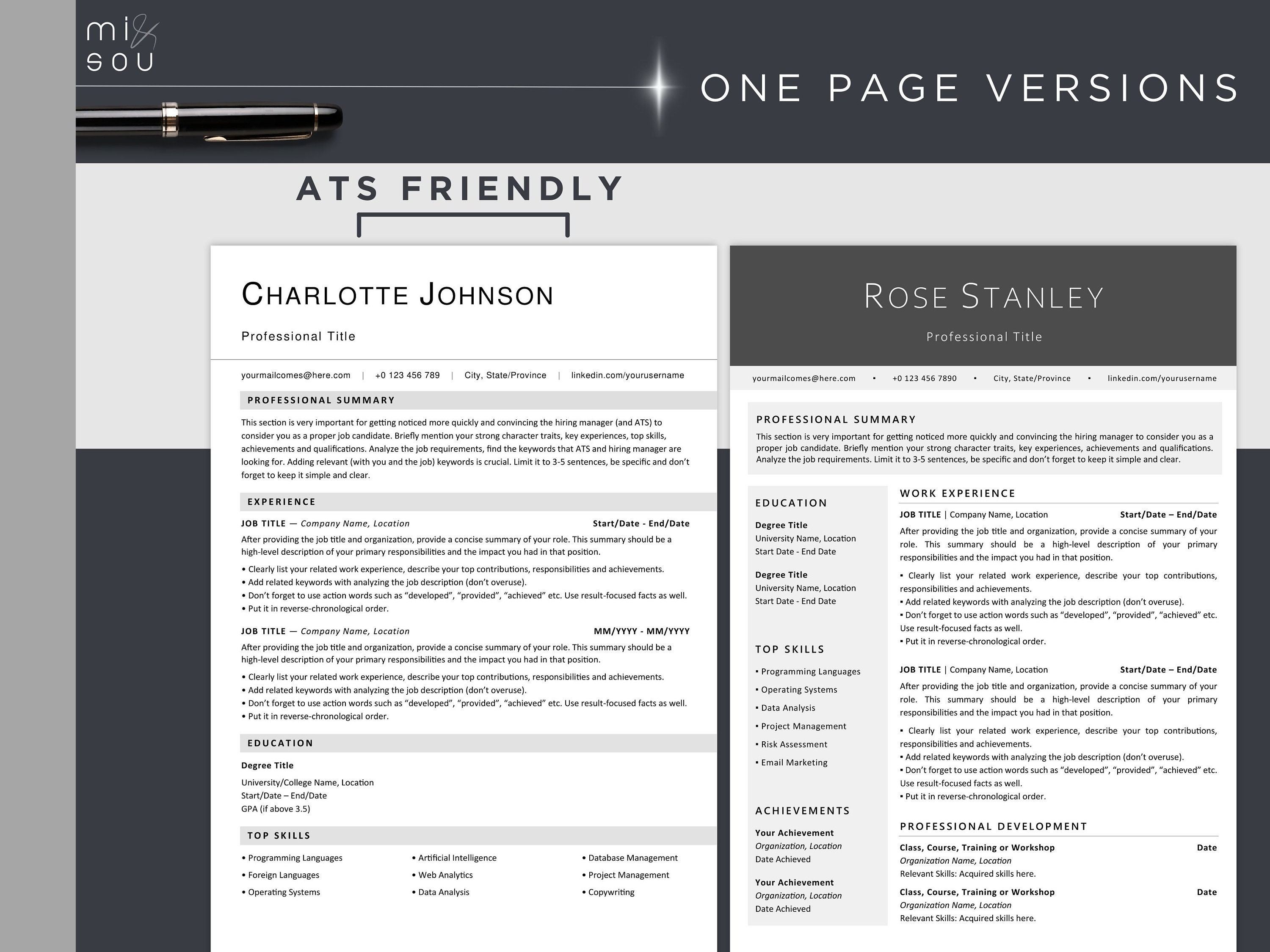 Bundle Resume Template Word Compatible, Professional Resume Prestige ...