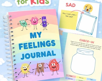 Kids Feelings Journal Printable PDF Emotional Regulation Workbook for Kids Therapy Activities | Anxiety & Anger Coping Skills SEL Worksheets