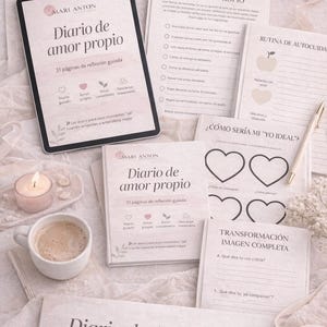 印刷可能なセルフラブジャーナル（PDF）｜セルフケアと自尊心を高めるノート｜感謝日記｜自己成長のためのエクササイズ