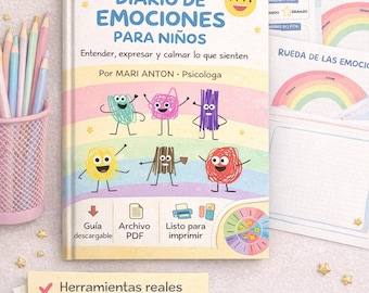 Diario de emociones para niños | Regulación emocional infantil | Actividades para gestionar ansiedad y emociones PDF