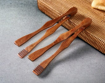 Wooden food tongs, buffet grill tongs, Japanese salad tongs, snack food tongs, kitchen utensils, bread tongs, wooden tongs, handmade