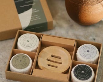 Handmade Shower Steamers, Variety Pack, Organic, Made in USA, Bamboo Tray Included